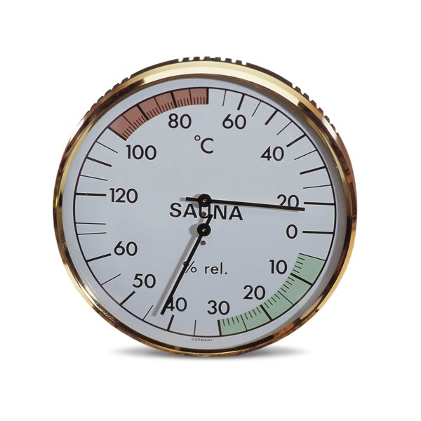 EOS Sauna Thermometer/Hygrometer Basic "gold" | Ø 100 mm