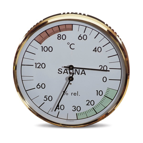EOS Sauna Thermometer/Hygrometer Basic "gold" | Ø 160 mm