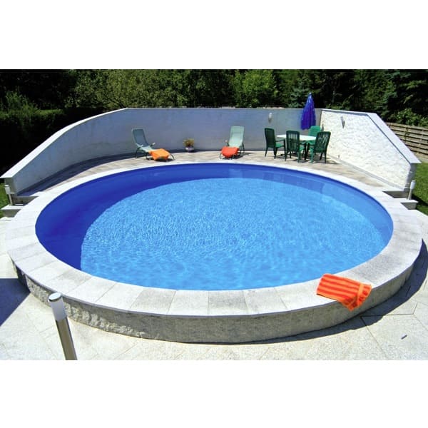 Stahlwandpool Rund IBIZA | ALL INCLUSIVE SET | Aluminium Handlauf