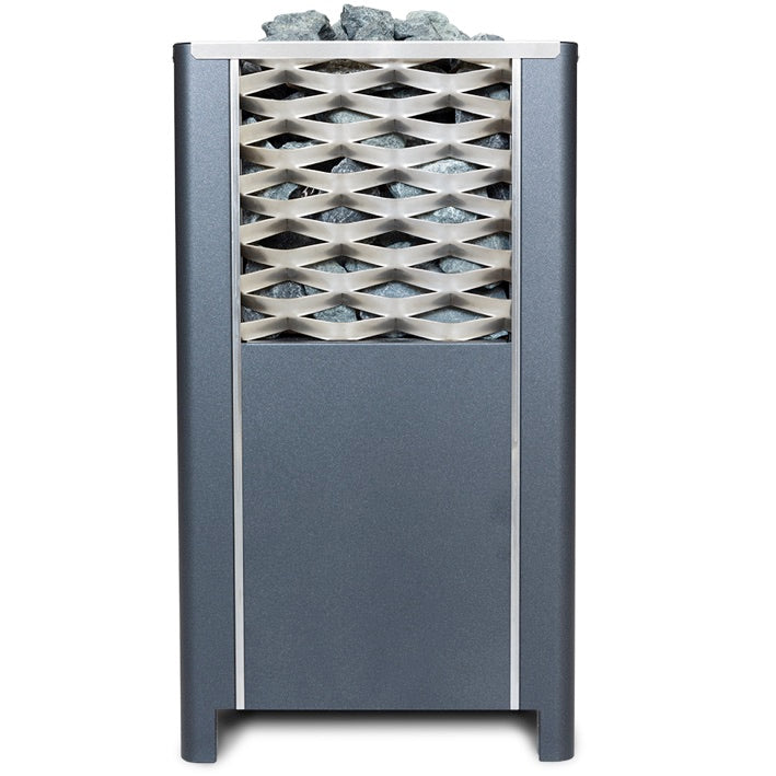 Das Saunaheizgerät für die finnische Sauna eignet sich für den privaten und gewerblichen Einsatz. Die speziell gebogenen Lamellen des Streckmetallgitters der Frontseite verleihen dem Ofen sein einzigartiges Design und sorgen zusätzlich für Sicherheit, indem sie ein Herausfallen der Steine verhindern.