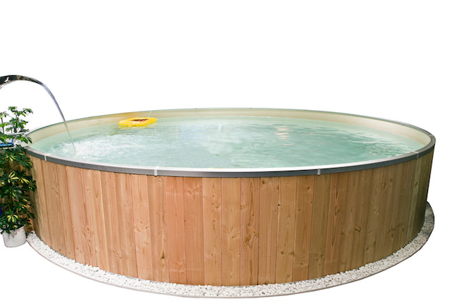 Stahlwandpool Set | Rundbecken Set Ø 400x120cm | Folie Sandfarbe