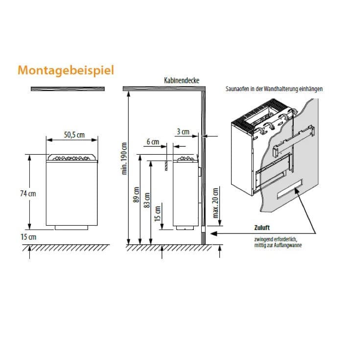 EOS Gracil W black | Saunaofen