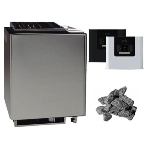 Moderner Saunaofen Bio Mat mit Verdampfer für flexible Klimaeinstellungen, wie z.B. trockene Finnische Sauna, milde Dampfsauna, Kräuterbad. EOS Compact HC: für Finnische Sauna und Sauna mit Feuchtebetrieb. Passend für alle Bi-O Saunaöfen bis 10 kW. Schaltleistung erweiterbar mit Leistungsschaltgeräten. Temperaturregelbereich: 30 °C - 115 °C (finnisch) und 30 °C - 70 °C (Bi-O).