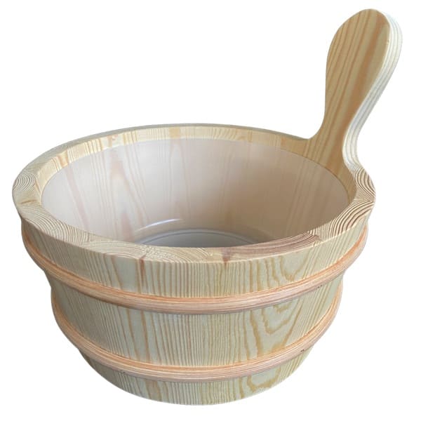 klassischer Saunakübel/Saunaeimer aus Holz-ohne Holzboden.