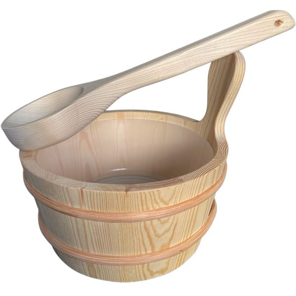 saunakübel set bestehend aus sauna aufgusseimer und holzkelle