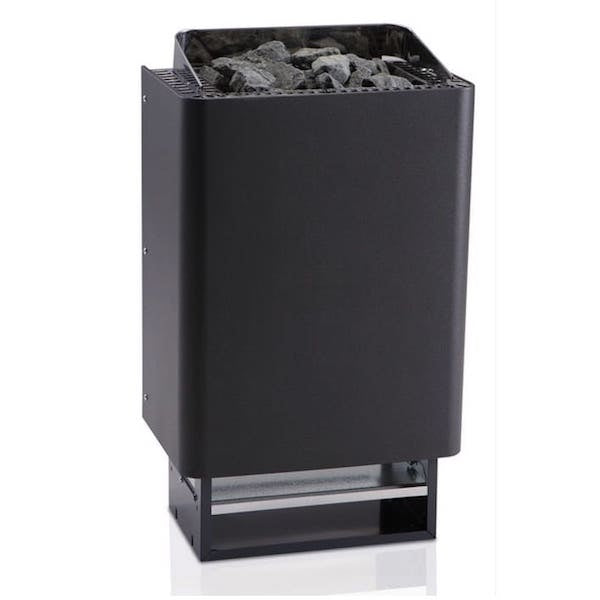 Der EOS 43FN zeichnet sich durch seine robuste, langlebige Konstruktion aus und passt ideal für kompakte bis mittelgroße Saunaanlagen. Der Außenmantel mit kratzfester Anthrazit-Perleffekt Pulverbeschichtung verleiht dem Ofen ein klassisches Design. Anschlusskasten rückseitig. Steinaufnahmerost aus Edelstahl. Sockel in Tropfwannenkonstruktion. Die Wandaufhängung für die bodenfreie Wandmontage ist im Lieferumfang enthalten, sodass der Ofen alternativ als Stand- oder Wandofen genutzt werden kann.