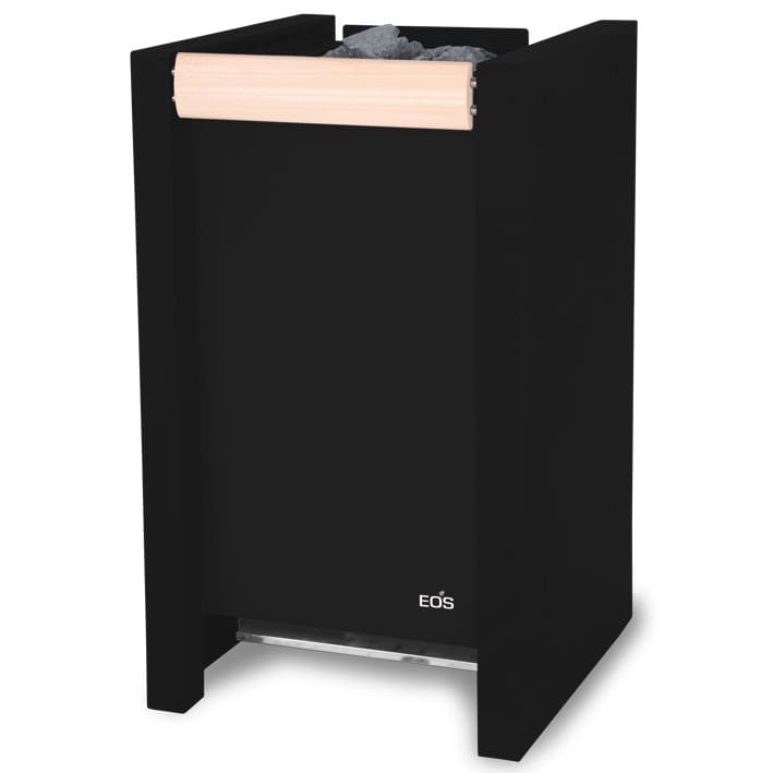 Die Front aus gebürstetem Edelstahl steht im betonten Kontrast zu den Seitenteilen im Anthrazit Perleffekt. Komplettiert wird das Design durch den Ofen-Schutz aus hochwertigem Abachi-Holz. Dank der flachen Rückseite eignet sich EOS Herkules ideal für die Aufstellung vor Glasflächen. Auch erhältlich mit hochwertiger, kratzfester Beschichtung in Schwarz matt*