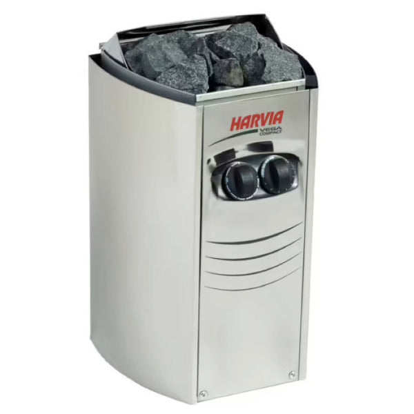 Der Harvia Vega Compact ist ein wahres Kraftpaket für die kleine Sauna. Der Saunaofen ist einfach zu bedienen, da die Bedienschalter ergonomisch im oberen Bereich angebracht sind. Der Vega Compact kann in der Sauna besonders niedrig angebracht werden, so dass der Dampf auch die unteren Bänke erreicht und die Wärme sich besser verteilt.