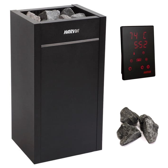Harvia Virta im Set mit der App verbundenen Steuerung Xenio WiFi ist die perfekte Wahl für die mittelgroße oder große Sauna. Besticht durch die robuste Konstruktion, Zuverlässigkeit und ein modernes stromlinienförmiges Design. Aufgrund seiner stabilen Konstruktion und seiner außergewöhnlich einfachen Wartung eignen sich Virta-Saunöfen ausgezeichnet für Genießer häufiger und langer Aufgüsse.