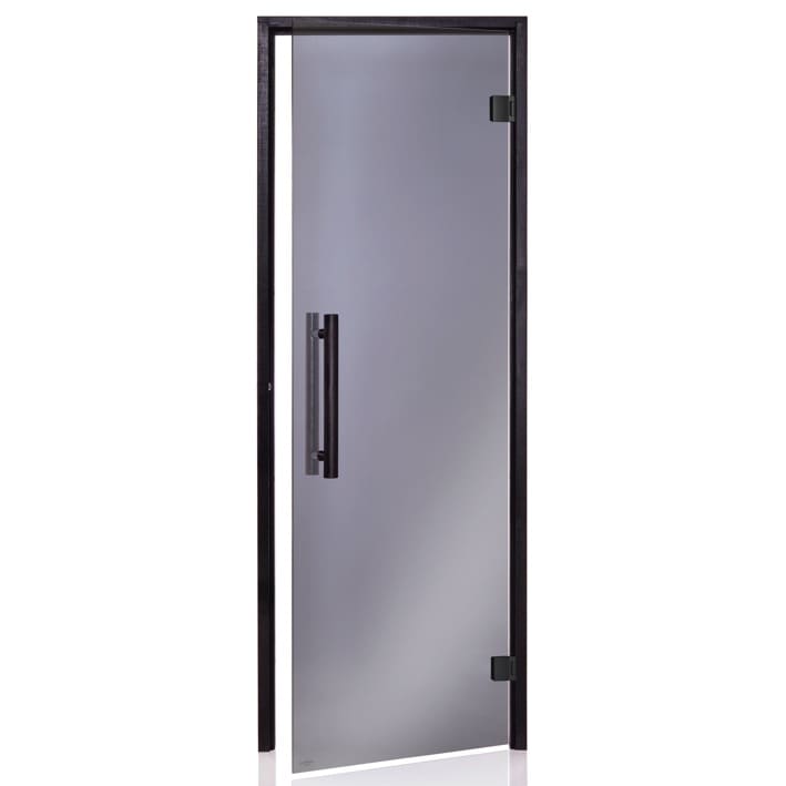 Saunatür Basic Black 7 x 20 G Diese Saunatür besticht durch das Moderne Design in schwarzer Optik mit langem Holzgriff aus Holz und hochwertigen Scharnieren aus einem Aluminium/Stahlgemisch. Das dunkle graue Glas und die schwarzen Details wie Rahmen, Scharniere und Türgriff lassen eine Saunkabine moderner und stilvoller wirken.