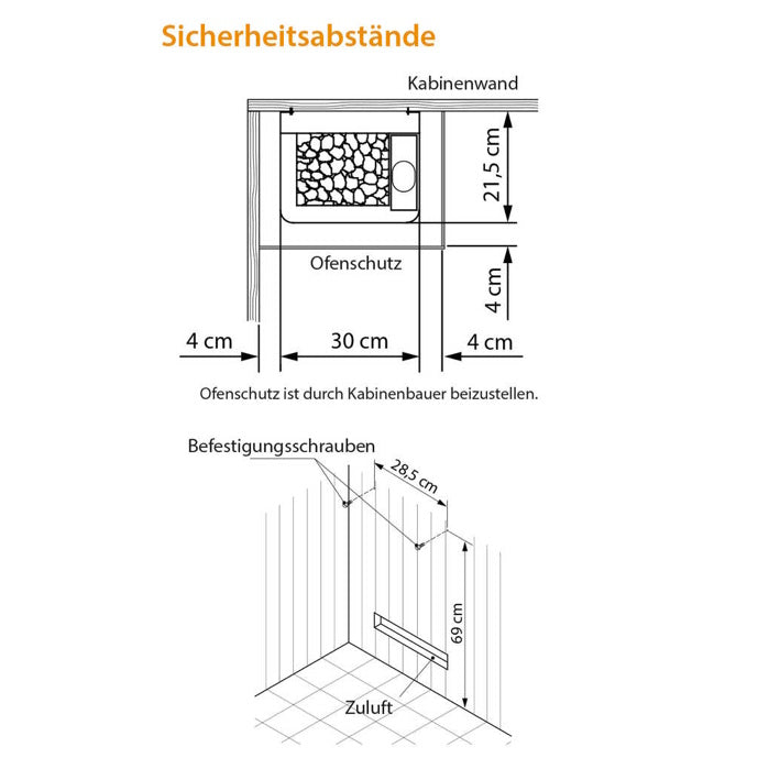 Kompakte, platzsparende Konstruktion - nur 21,5 cm Tiefe. Wandofen für kleine Saunakabinen bis ca. 5 m³. Lieferbar mit Außenmantel in Edelstahl oder in Anthrazit-Perleffekt. 3,0 kW Leistung, einphasiger Netzanschluss 230V 1N. Inklusive vormontierte Anschlussleitung 2,5 m. Steinkorb mit ca. 8 kg Steinvolumen.