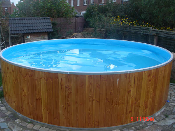 Stahlwandpool Set | Rundbecken Set Ø 400x120cm | Folie Sandfarbe