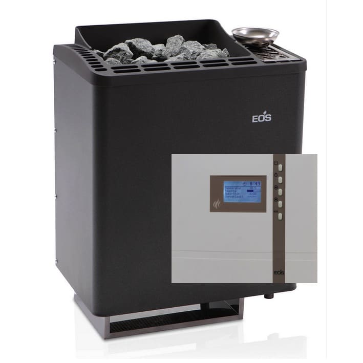 Der hochwertige und robuste Bio Kombi Saunaofen Bio Tec von EOS bietet Ihnen die Möglichkeit eine 2 in 1 Sauna zu nutzen. Heute ein leichtes Dampfbad mit angenehm niedrigen Temeperaturen und hoher Luftfeuchtigkeit und morgen die klassische finnische Sauna mit Temperaturen bis zu 110°. Zusammen im Set mit dem Steuergerät Econ H3 haben Sie die Möglichkeit die Start- und Endzeit Ihres Saunaganges zu bestimmen sowie Feuchte- und Bankfühler anzuschließen bei größeren Kabinen oder komplizierteren Bauweisen.