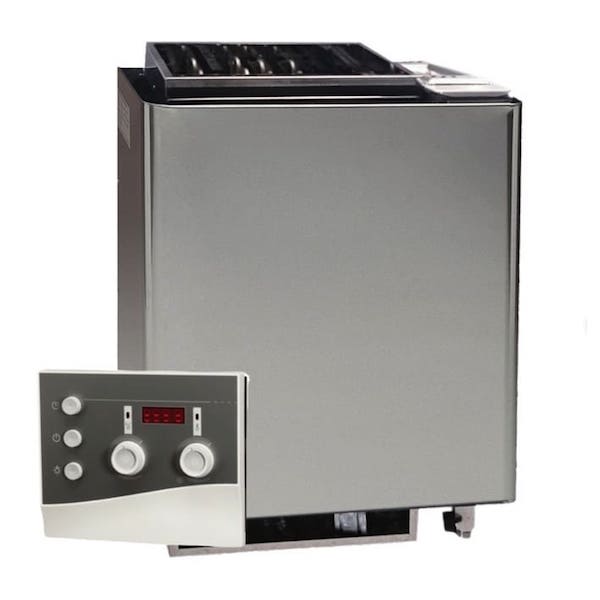 Der klassische 2 in 1 Bio Kombi Saunaofen Bi-O Mat von EOS Saunatechnik mit Verdampferfunktion bietet Ihnen die Möglichkeit zwischen trockener finnischer Sauna mit hohen Temperaturen oder angenehmer Dampfsauna mit hoher Luftfeuchte und niedrigerer Temperatur zu wählen. Im set mit dem Steuergerät K3 Next von Sentiotec inkl. Feuchtefühler. Sehr einfach in der Bedienung mit Zeitvorwahl, Drehreglern und digitaler Anzeige. 