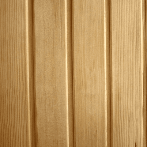 14x96x2130mm Saunaholz / Profilholz. Hemlock ist annähernd astfrei und gibt dadurch jeder Sauna ein sehr elegantes Ambiente. Typisch für Hemlock sind vorkommende Mineralstreifen (braun oder hellgrau) und bräunliche Rindeneinschlüsse. Die Farbe ist relativ einheitlich hell bräunlich. Aufgrund seiner geringen Wärmeleitfähigkeit wird es sehr häufig im Saunabau verwendet.