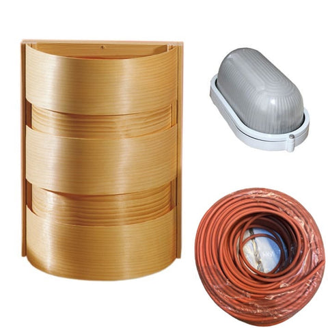 Saunaleuchte Set 3 Teile | Sperrholz