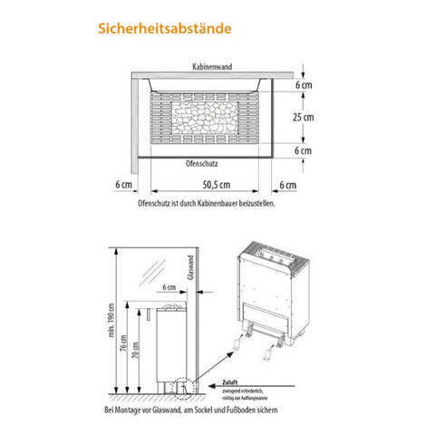 Saunaofen Standofen Gracil.Besonders platzsparende Bauform - nur 25 cm Bautiefe. Das Saunaheizgerät zeichnet sich durch die robuste Konstruktion und geradliniges Design aus und passt ideal zu modernen, hochwertigen Saunaanlagen