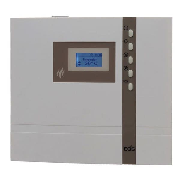  Saunasteuergerät Econ D1  Elektronisches Steuergerät für die finnische (trockene) Sauna. Ein preisgünstiges Einstiegsmodell mit allen wesentlichen Funktionen für die private Saunanutzung.       modernes, flaches Gehäuse mit einer Bautiefe von nur 67 mm eignet sich zur Aufputz-Montage bzw. teilversenkter Montage. Anschluss von hinten.     Beleuchtete, kontrastreiche LCD-Anzeige mit Menüführung in 12 Sprachen