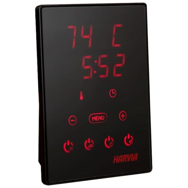 Saunasteuerung mit WiFi für die Bio kombi Sauna mit Verdampfer. Harvia Xenio WiFi. Modernes und kompaktes Touchdisplay