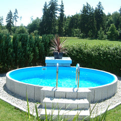 Kinderbadebecken Pool Set, 90cm Tief | 4 Größen | Stahlwandpool