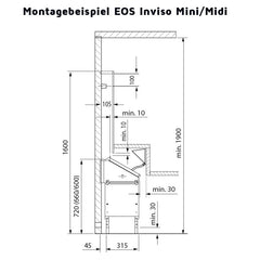 Saunaofen EOS Invisio Midi | Unterbankofen