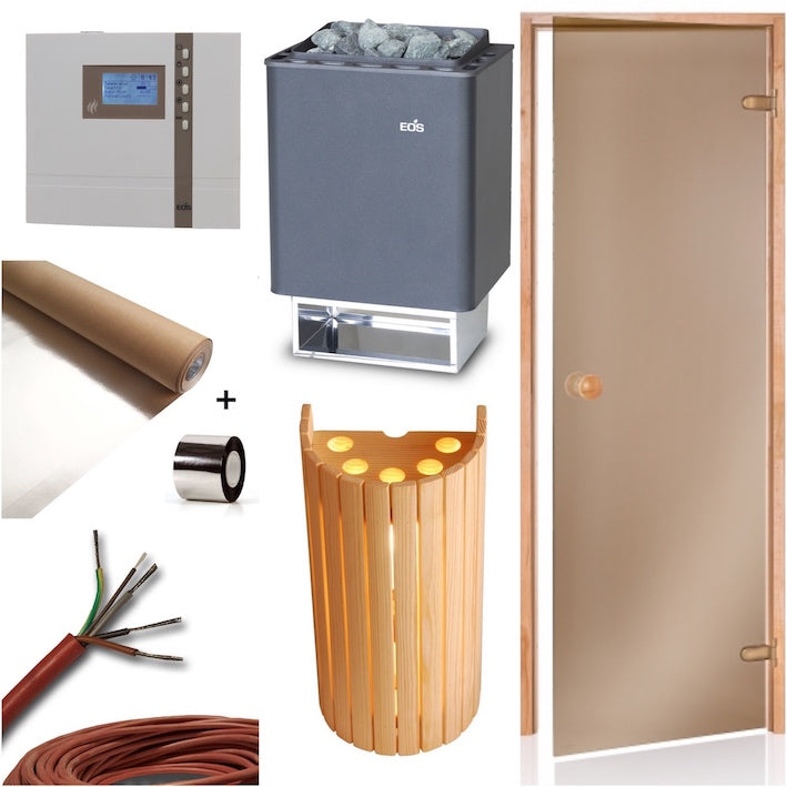 Sauna Bausatz zum Sauna selbstbau | Thermat & ECON D1, Saunatür uvm.